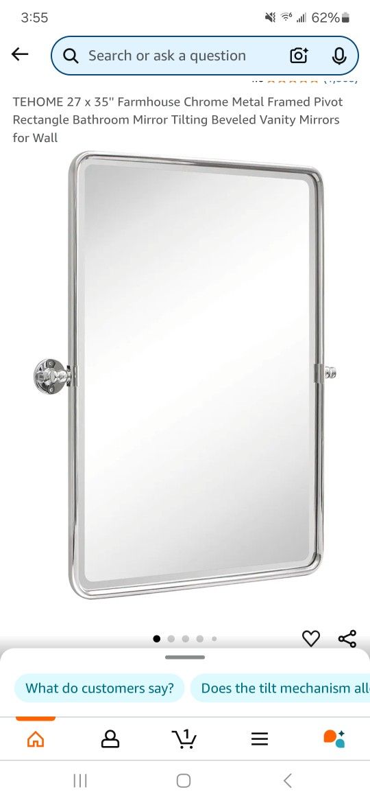 Chrome Pivot Bath Mirror
