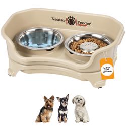 Neater Feeder Express Mess Proof Dog Bowls Elevated For Small Breed – Made In USA – No Spill Raised Slow Feeder Elevated Dog Bowl Stand, Stainless Ste
