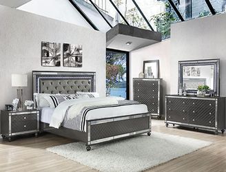 NEW Upholstered LED BED ROOM SET Bed Dresser Night Stand💥NO CREDIT NEEDED $10 Down