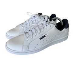PUMA Smash Perforated C White Navy Shoes Brand New No Box Size 12