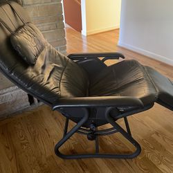 Black leather recliner