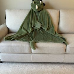 Kids Pillow fort Hooded Fleece Blanket (Dinosaur)