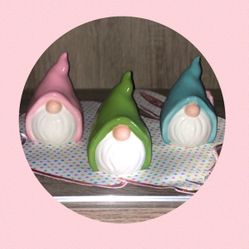 Set Of 3 ceramic Gnomes
