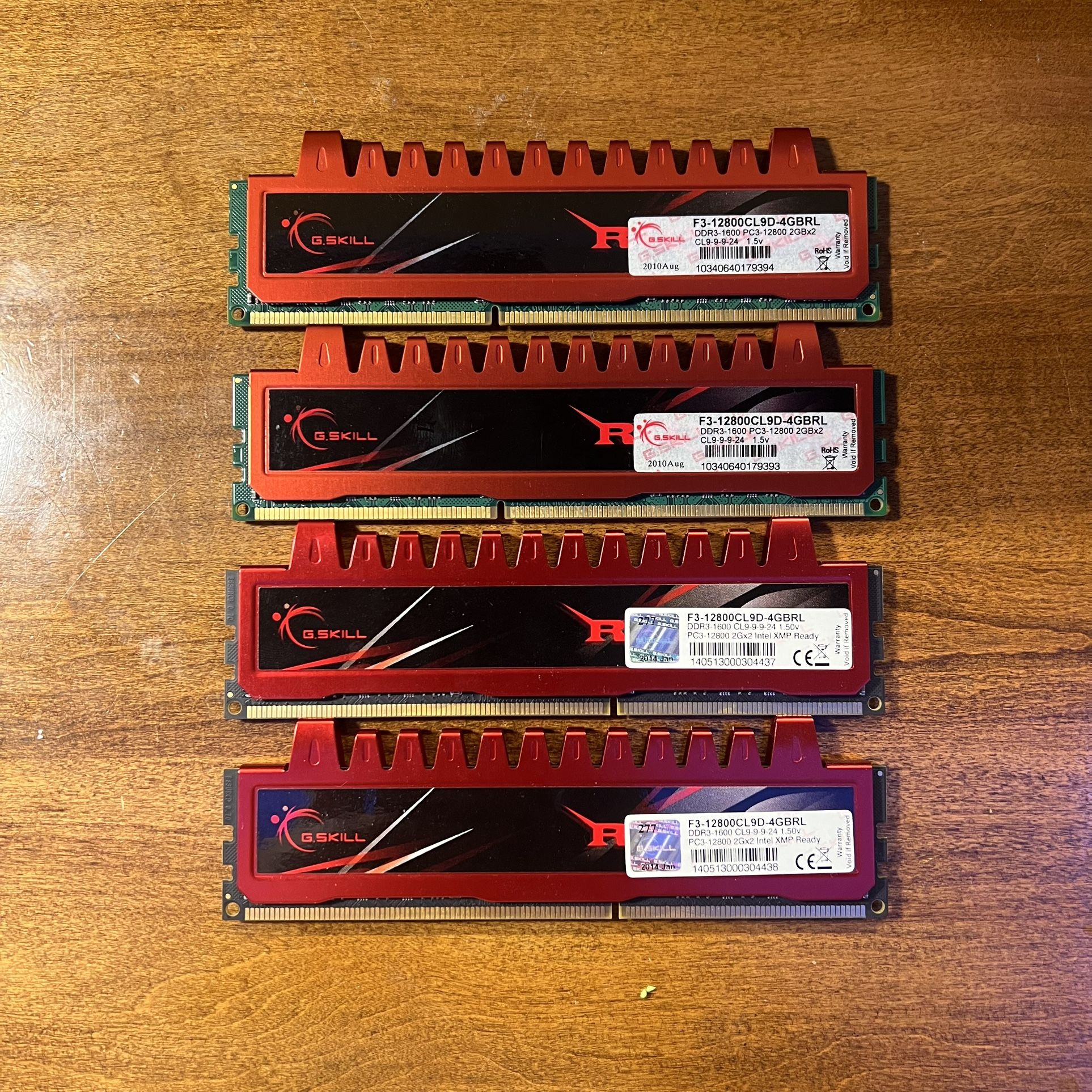 GSkill Ripjaws 4x2gb 1600MHz DDR3 Ram