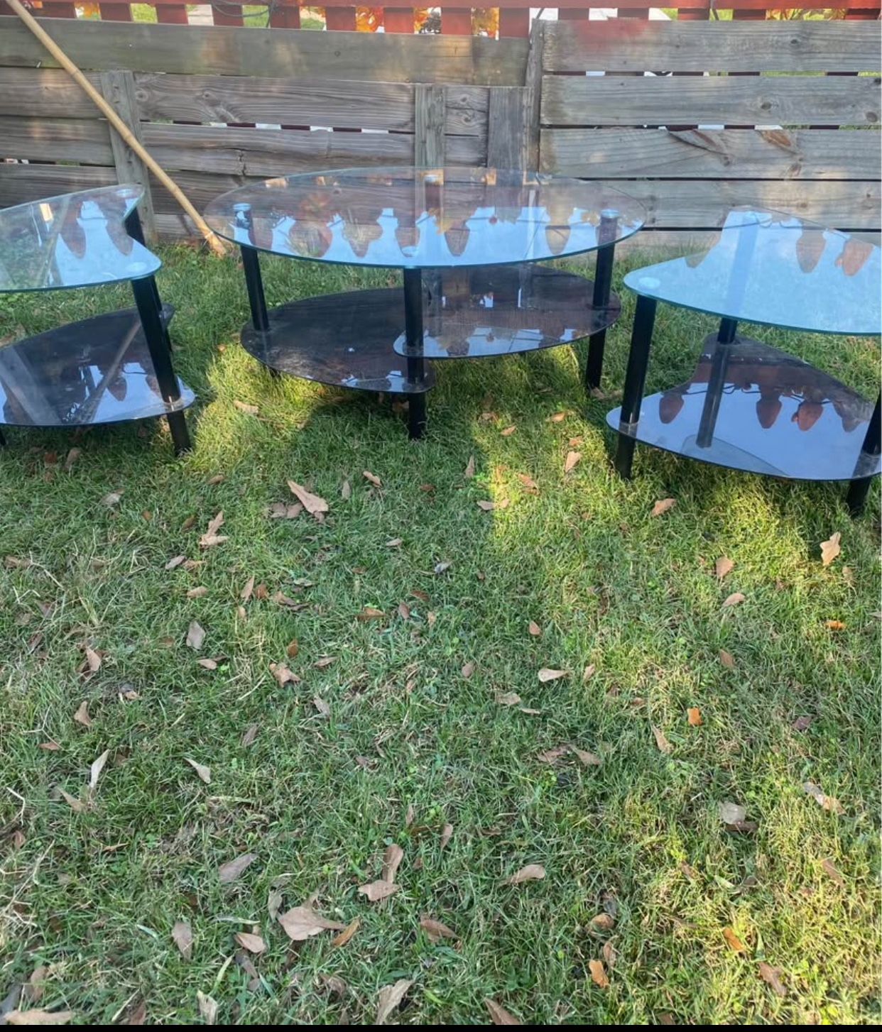 Art Deco Glass Table Set New