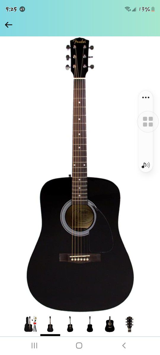 Fender FA-115 Dreadnought Acoustic Guitar - Black Bundle with Gig Bag,  Strings, Strap, and Picks
. It's Yours For $150