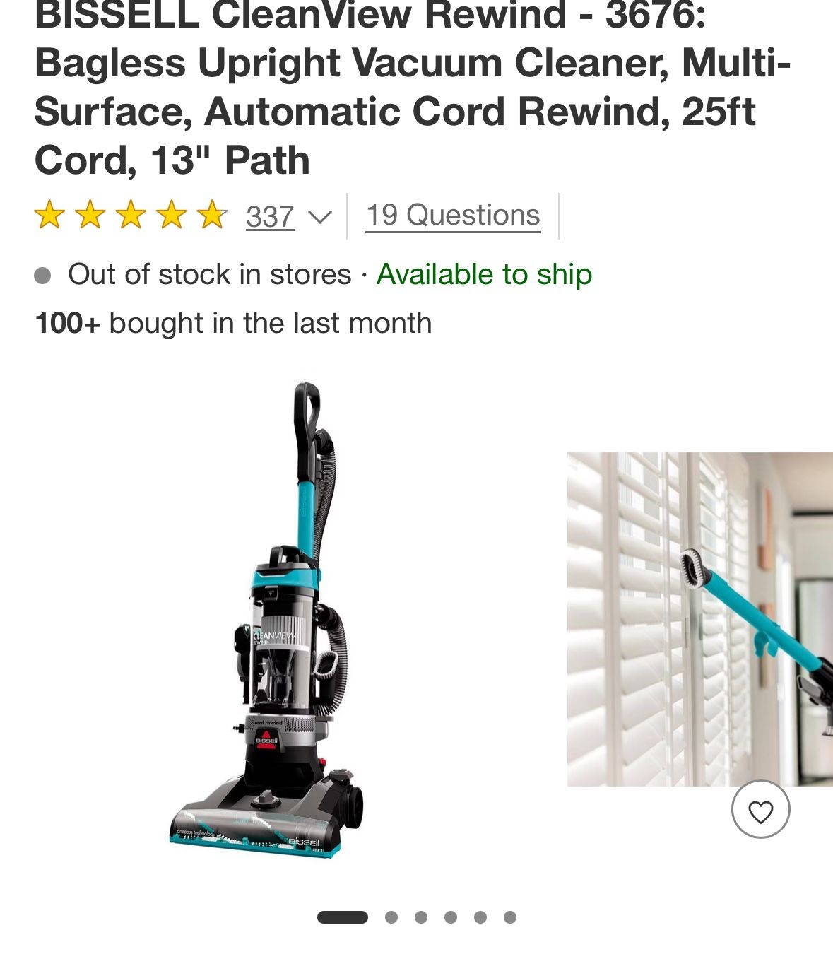 Vacuum Retail $189 + Tax 