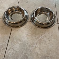 Stainless Metal Dog/Cat Bowl Set