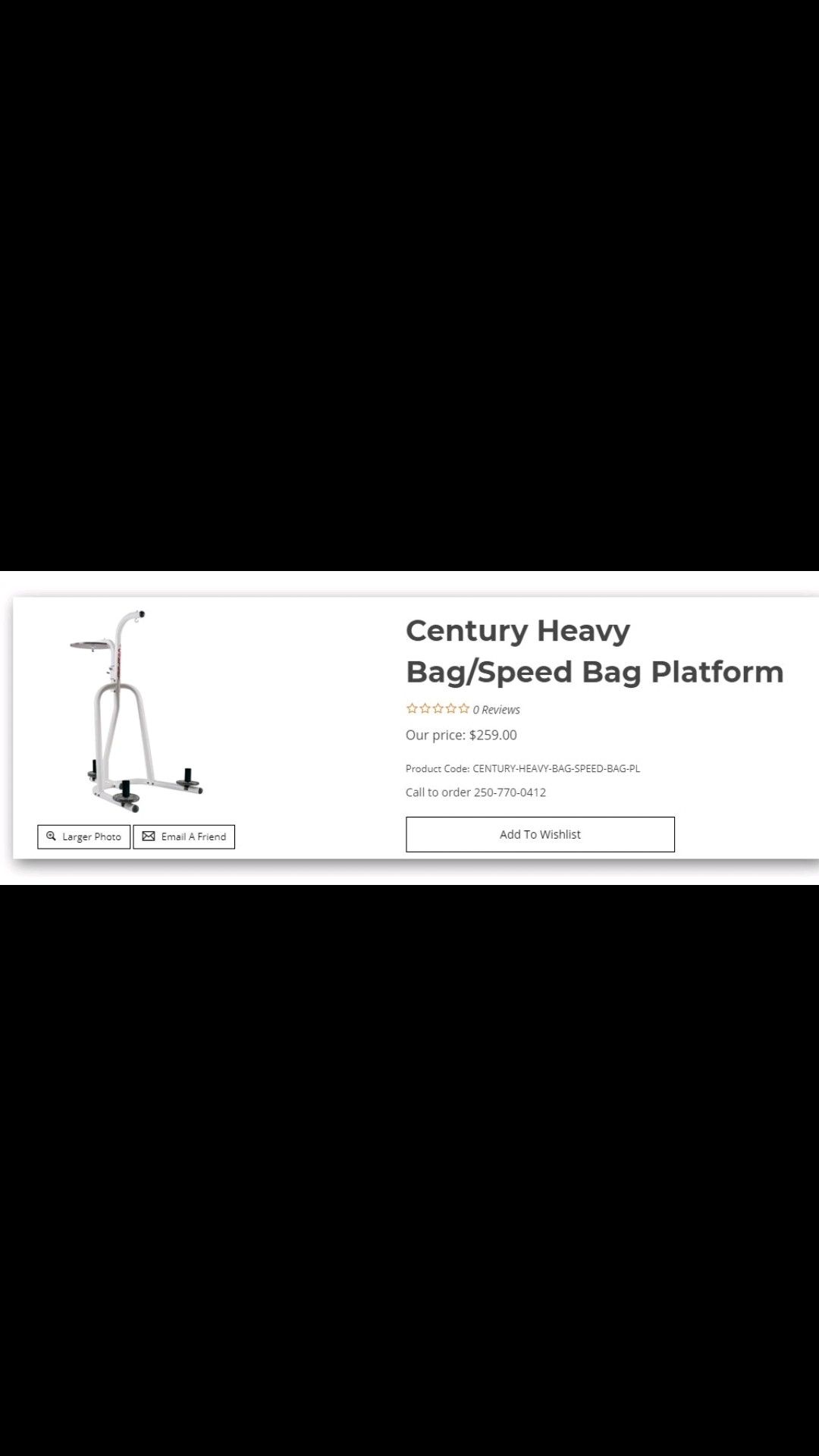 Century Heavy Bag / Speed Bag Platform with Everlast long Bag