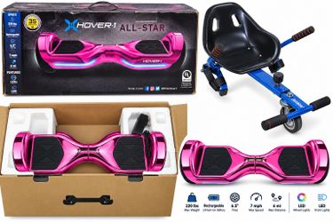 Hover-1 All-Star Hoverboard + Go-Kart Attachment & Helmet – $100 OBO