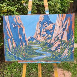 Original Zion Natl Park Painting 36x24