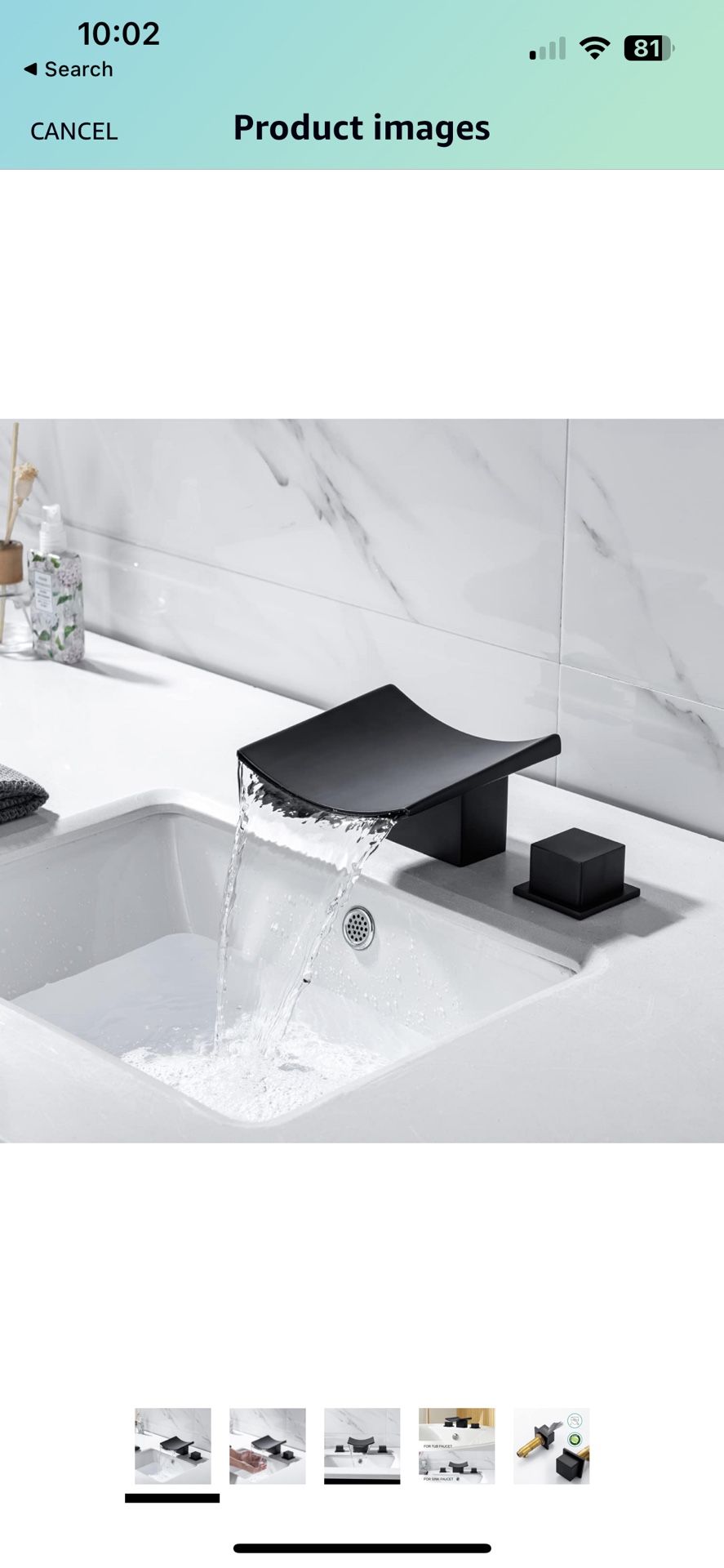 Black Sink Faucet/ Llave Negra Para Lava Manos