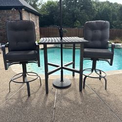 high top table  with two chairs