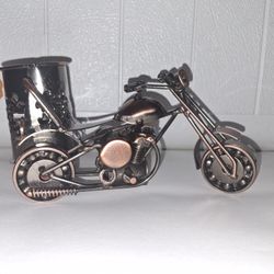 Metal Motorcycle Desk Sculpture