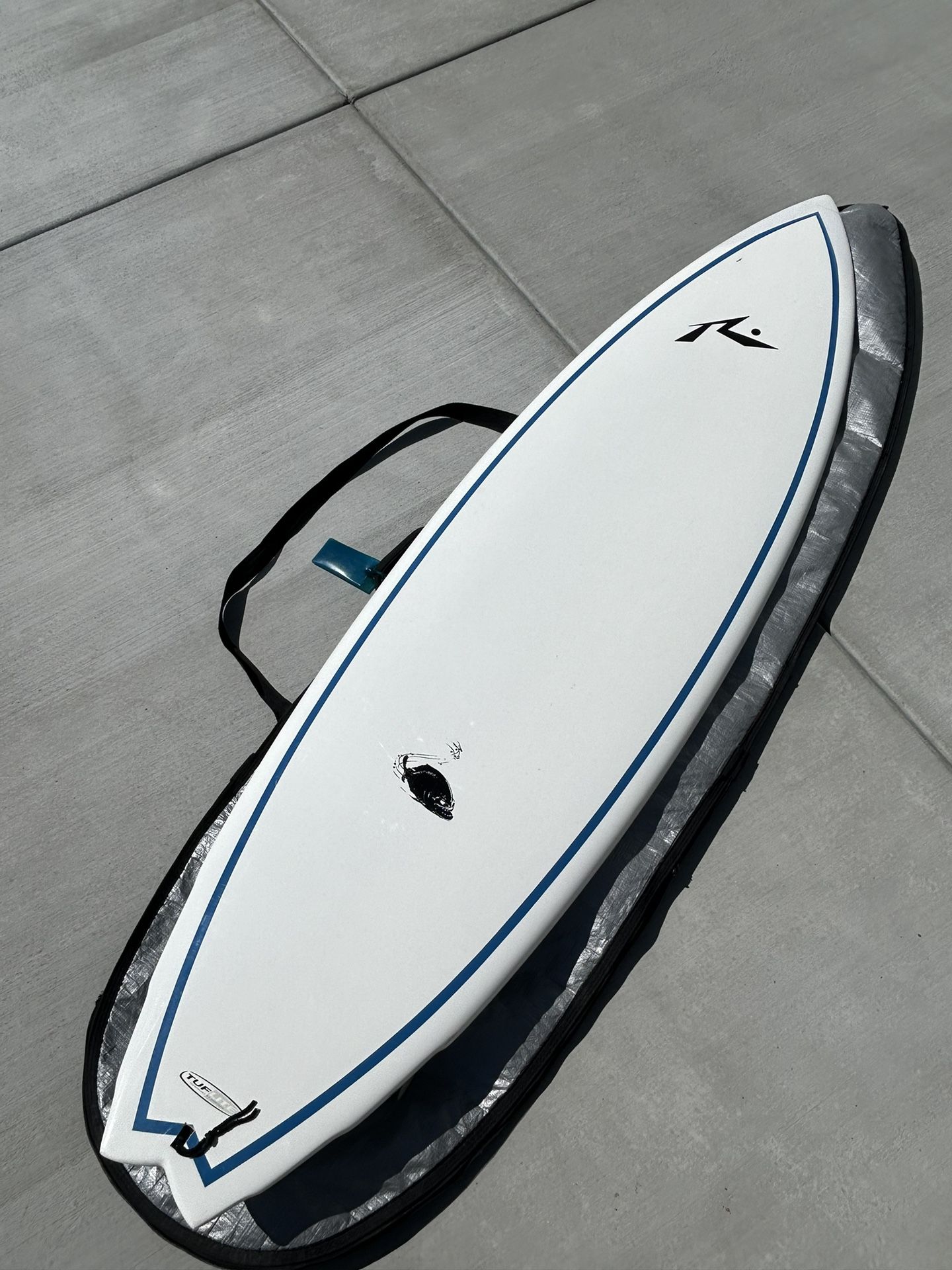 6’4 Rusty Piranha Tuflite Surfboard + Cover Bag