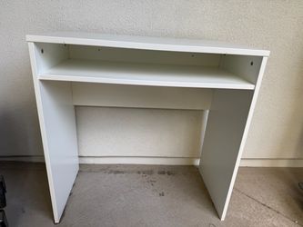 White Wood Student Desk with Shelf