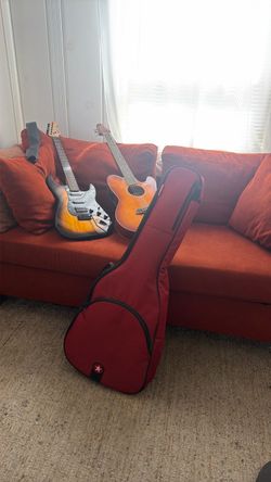 2 Guitars with Gig Bag and Guitar Strap