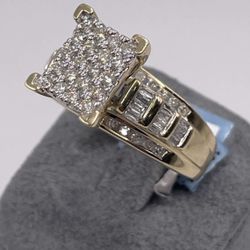 10k Gold Genuine Diamond Ring 1ct Size 8