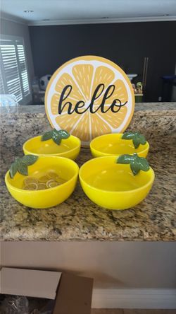 Lemon bowl and sign