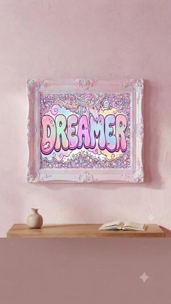 8.5x11 Cardstock Print Dreamer Pastel Wall Art  - Pink/Purple