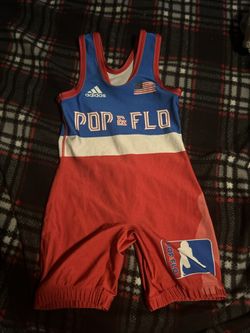 Pop & Flo Red And Blue Freestyle/greco/folkstyle Singlet