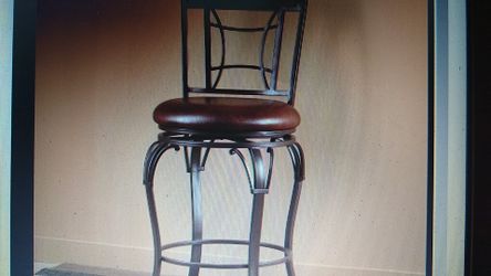 Hillsdale Furniture Granada 45.75" Swivel Bar Stool, Dark Chestnut Finish Wood/Brown Finish Metal