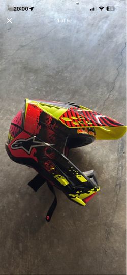 Alpinestars SM5 Solar Flare Helmet Size M - the fender on top us crooked