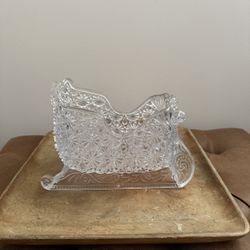 Vintage Crystal-Style Plastic Sleigh