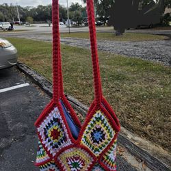 Fabric Lined Crochet Bag