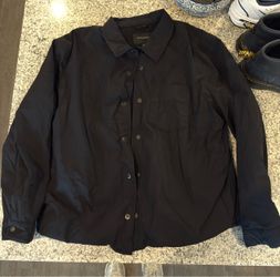 Banana Republic black Button-Down puffer jacket