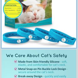 Cat Calming Collars 2025 - Cat Collar Infused with Synthetic Pheromones (Blue) - Cat Pheromone Diffuser Necklace for Anxiety Relief, Travel, Keeping K