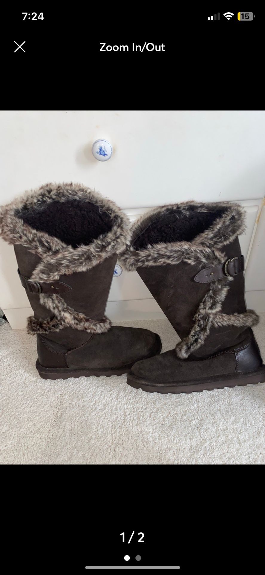Size 8 Bear Paw Fur Boots