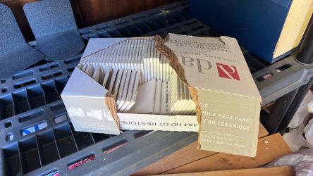 3/4 full NEW box of subway tiles + New  1/2 gallon Sealed Grout