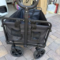 Lightweight New Wagon Collapsible Folding Outdoor Utility Wagon for Sports, Garden, Camping, and Shopping, Heavy Duty, Large Capacity, Black
