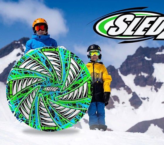 New The Mega Disc, is a huge 2 person snow sled, with awesome graphics, you'll be the talk of the slopes! Available only at Costco (USA)
45" diam