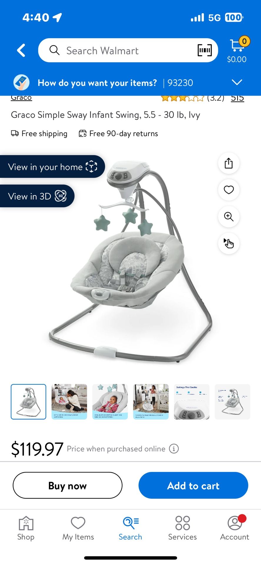 Graco Simple Sway Infant Swing