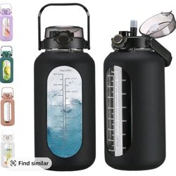 Large 74oz Water Bottle 💧 Stay Hydrated All Day – Black Only