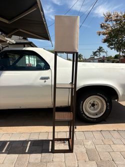 MODERN FLOOR LAMP WITH SHELVES – WORKS GREAT – $15