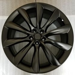 Excellent OEM 22" Tesla Model X Black Turbine Wheel Rim Stock 