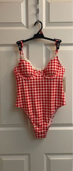 Brand new 1 piece red & white swimsuit size M Juniors