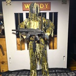 KIDS HALLOWEEN COSTUME Ghillie Suit ARMY SOLDIER XL Full Head/Face Cover Hood