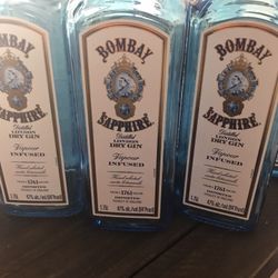 Beautiful Empty Bombay sapphire Bottles 