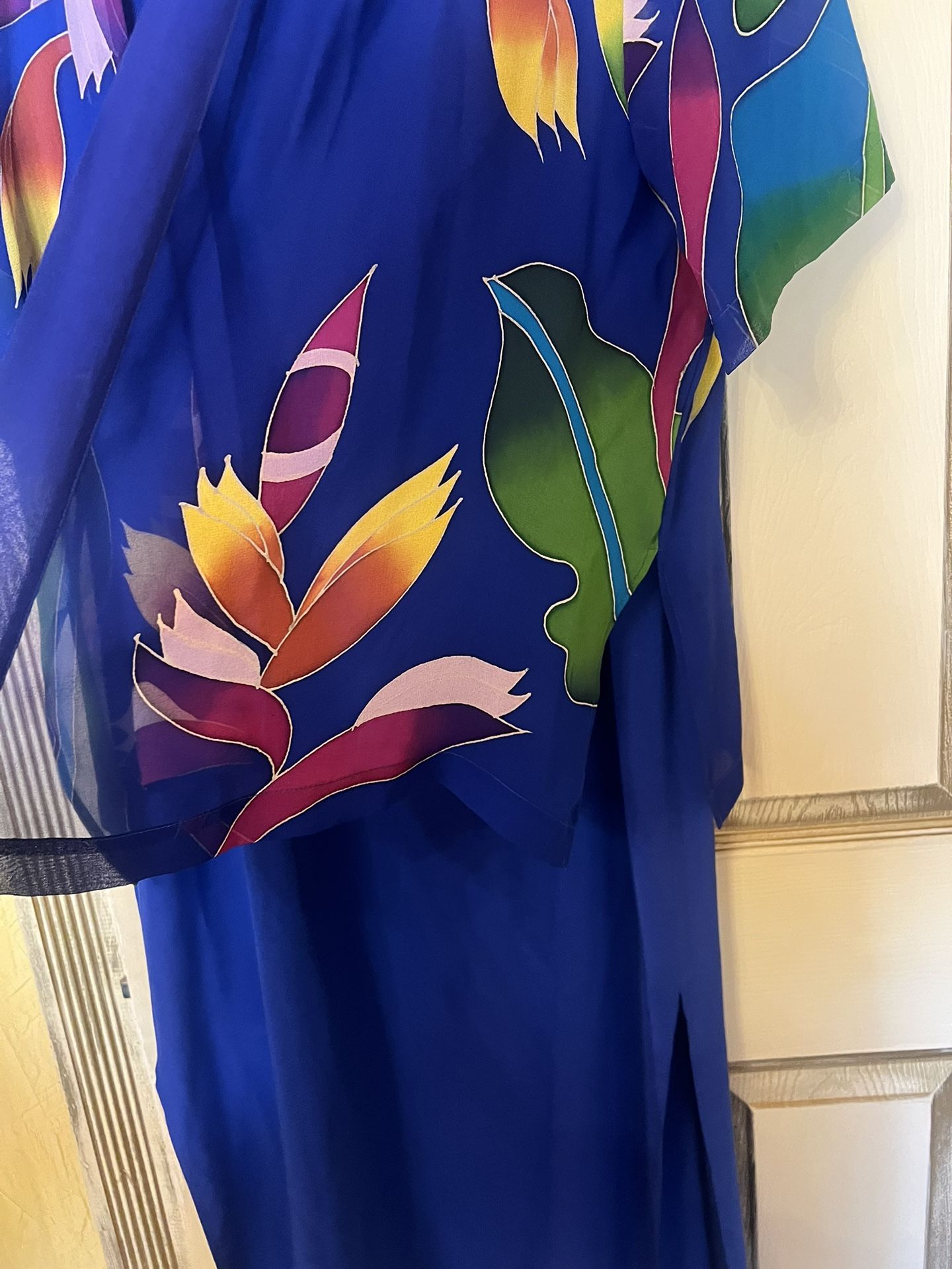 Simply Silk 100% Silk Royal Birds Of Paradise Silk Kimono Jacket One Size /Dress Size M Women's clothing