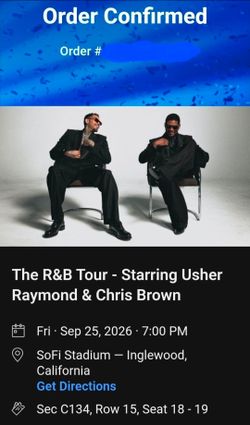 USHER/ CHRIS BROWN TICKETS