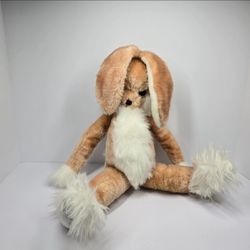 Vintage KAMAR Beige Bunny Rabbit Stuffed Animal Plush 20" Handmade Japan Brown