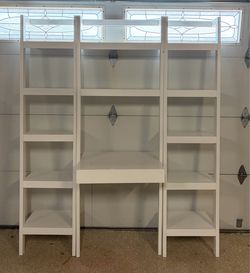 Crate & Barrel 3 piece desk and bookshelf unit