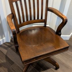 Antique Swivel Oak Desk Chair