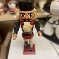 Vintage Nutcracker Prince Red Jacket Wood 12.5"