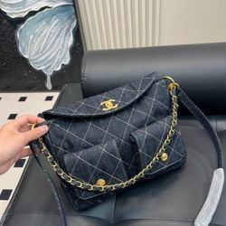 Chanel denim hobo messenger bag fashion wallet handbag shoulder bag