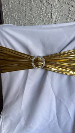 Gold Stretch Scarf For Banquet Chair